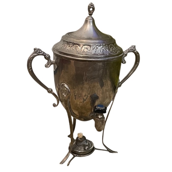 Vintage Silver-plated Coffee/Tea Dispenser Creamer Pot Lidded/Footed Sugar Bowl - Picture 2 of 12